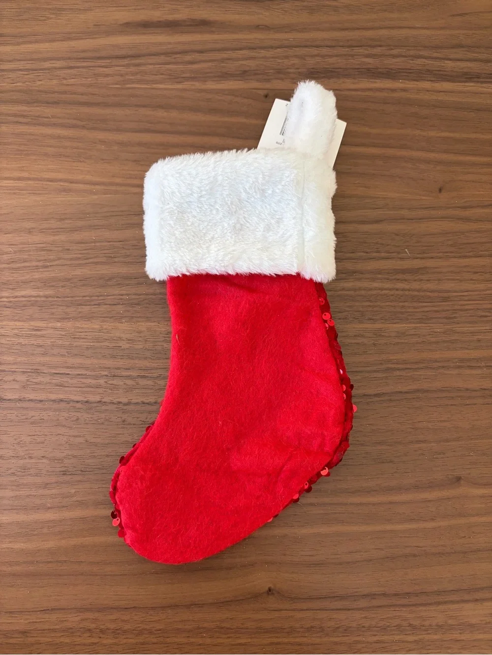 Holiday Style Monogram N Mini Stocking Red Sequins New With Tags